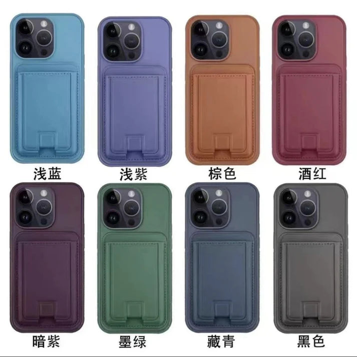 Back Card Slot Soft Case For iPhone 16 Black