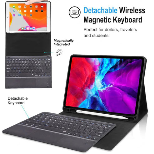Detachable Bluetooth Keyboard Case For iPad Pro 11 1st / 2nd / 3rd / 4th / 2024 Black