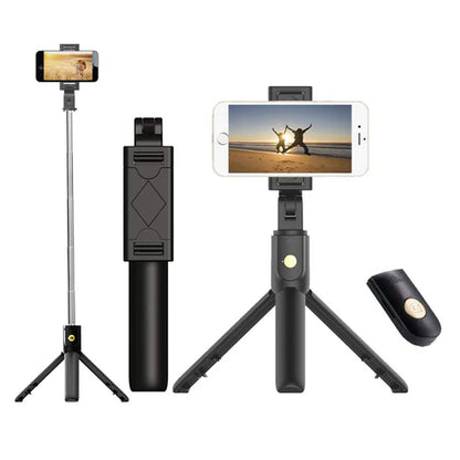 selfie stick and tripod