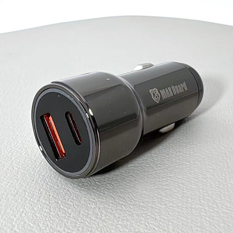 Car Charger with Type-C and USB Port - Fast Charger