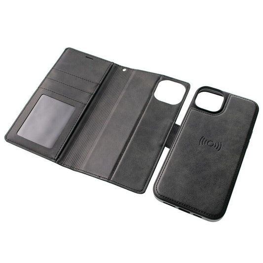 iPhone XR Black  magnetic detachable leather Wallet Case
