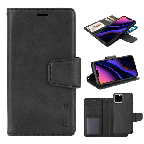 iPhone XR Black  magnetic detachable leather Wallet Case